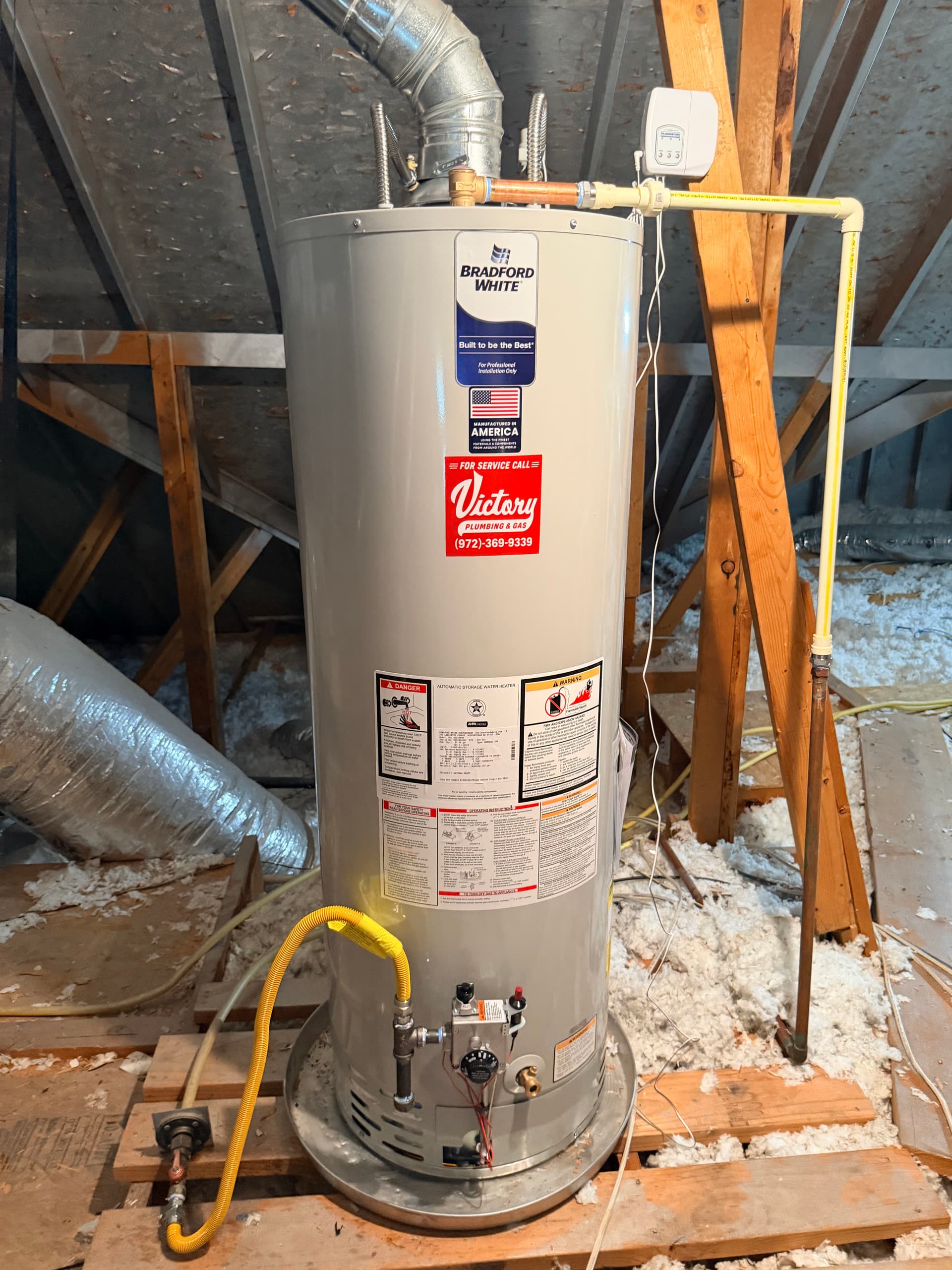 Bradford White Water Heater Install with Flood Protection image